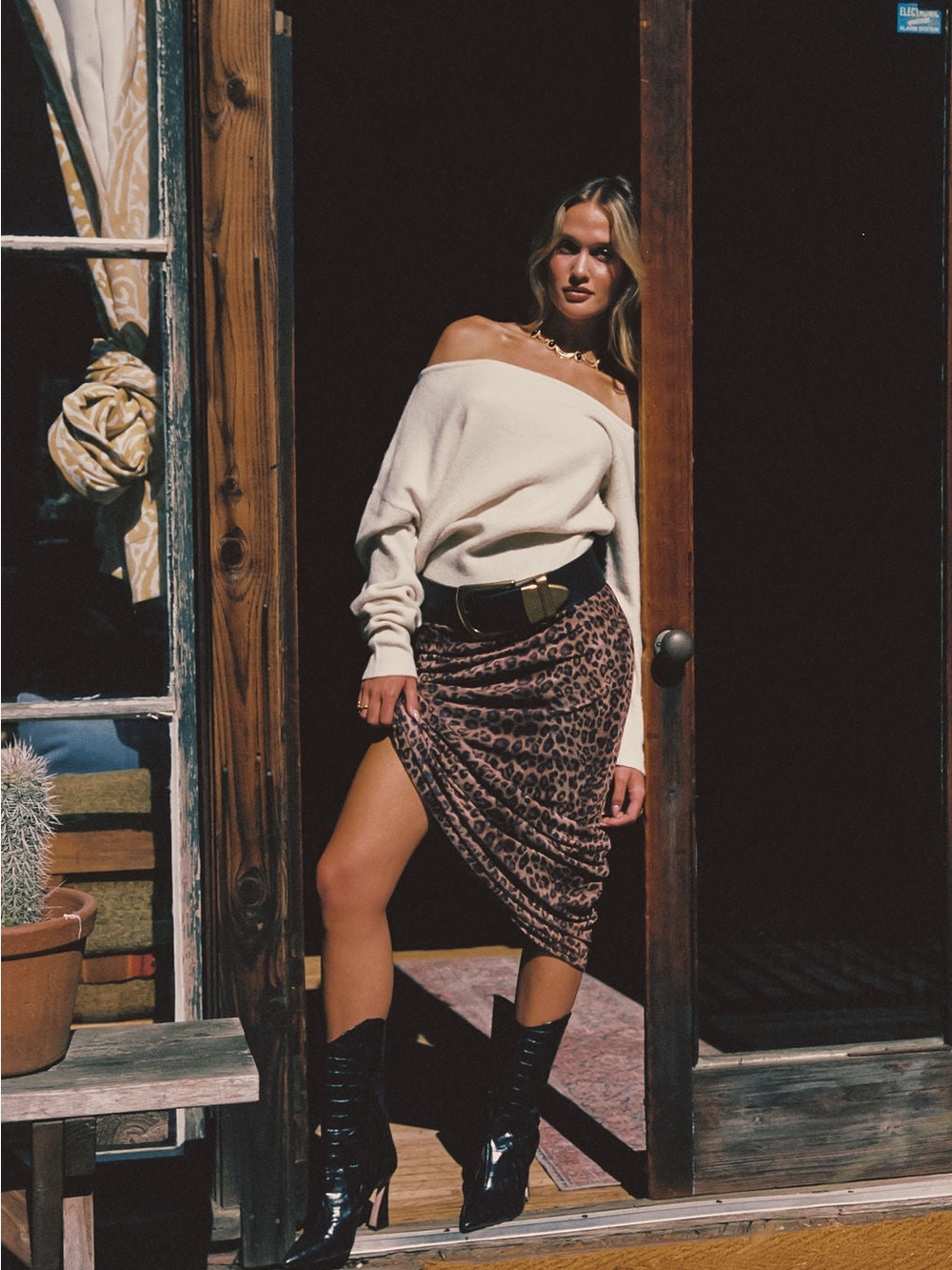 12th Tribe Margot Cream Asymmetrical Sweater - Size S - Picture 8 of 16
